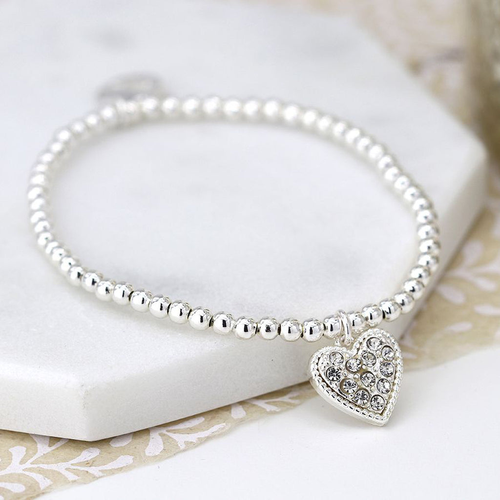 Women’s Crystal Heart Beaded Bracelet Gift