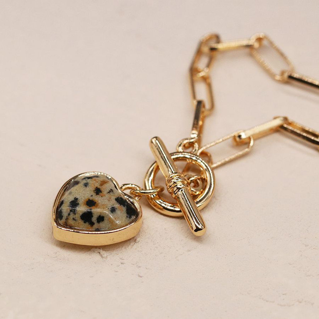 Women’s Dalmatian Gold Plated Heart Necklace By POM Gift