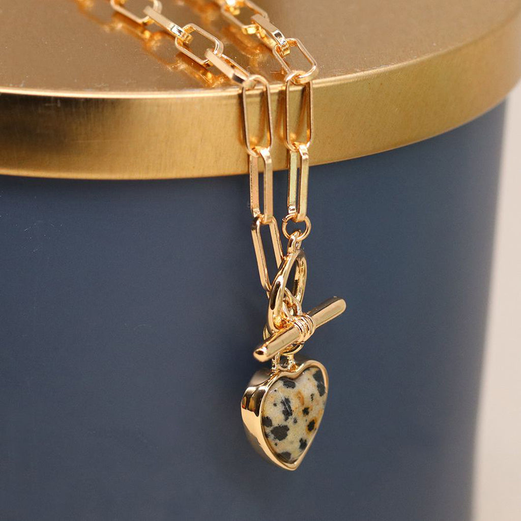 Women’s Dalmatian Gold Plated Heart Necklace By POM Gift