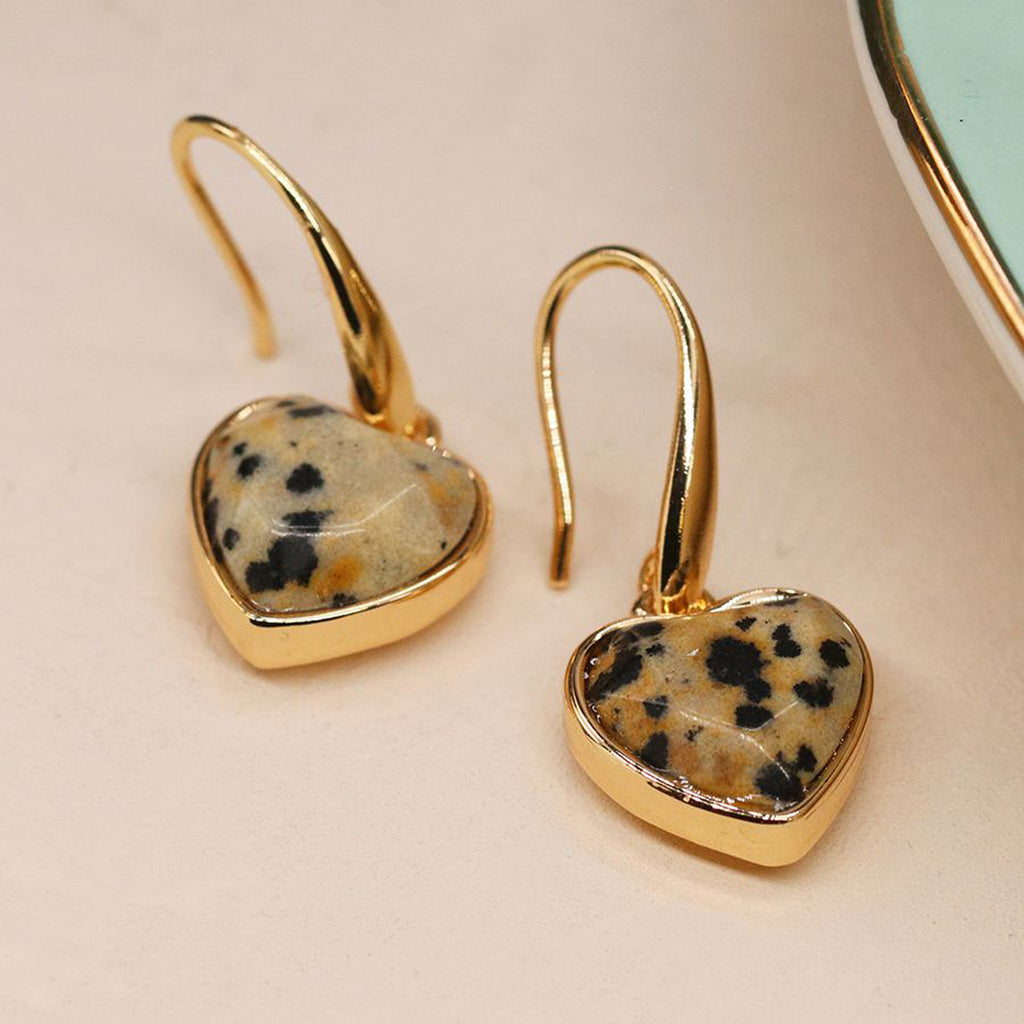 Women’s Dalmatian Gold Plated Heart Earrings By POM Gift