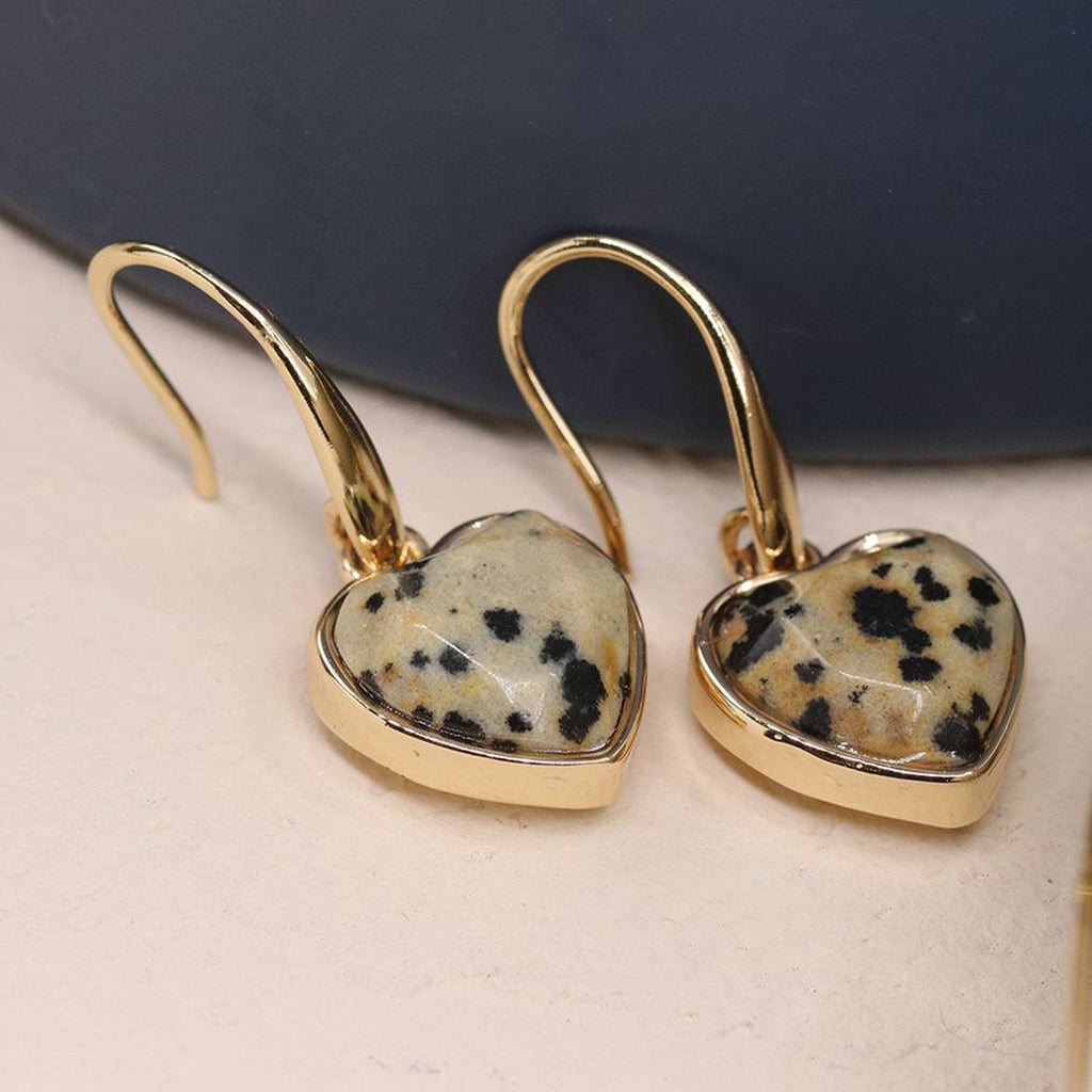 Women’s Dalmatian Gold Plated Heart Earrings By POM Gift