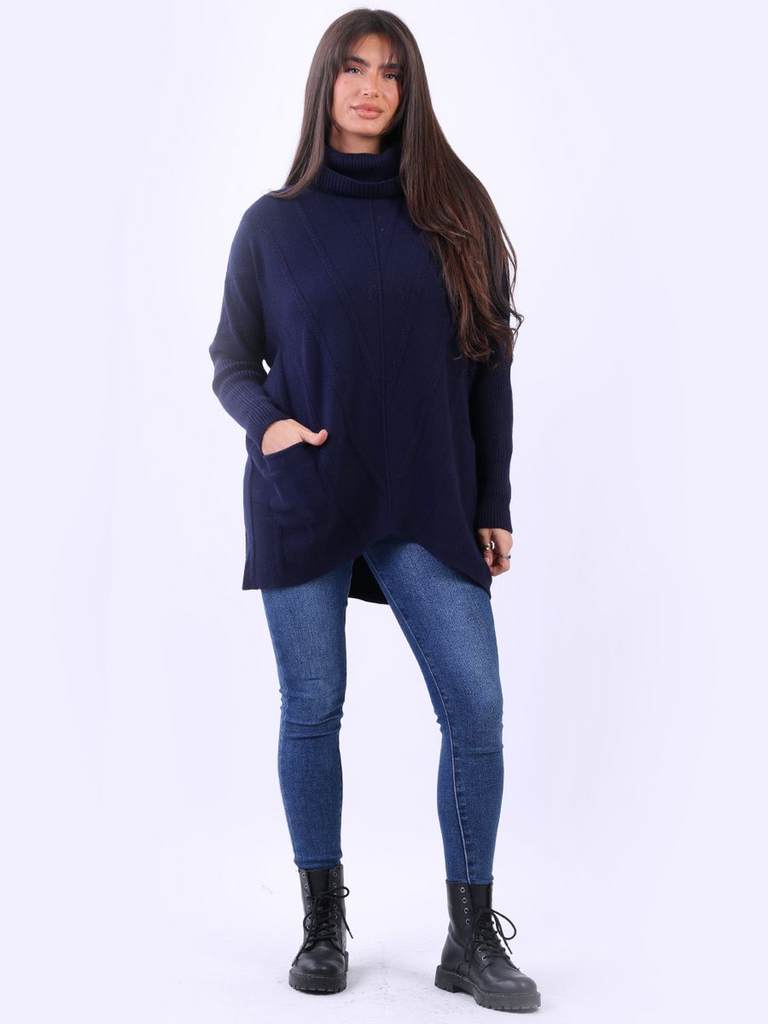 Turtle Neck Pocket Knit Jumper