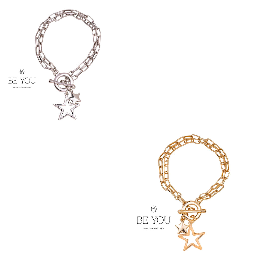Star T-Bar Multi Row Bracelet