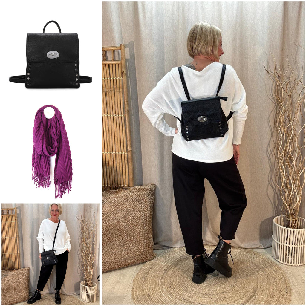 3 In 1 Crossbody Bag & POM Scarf Gift Set Be You Lifestyle Boutique