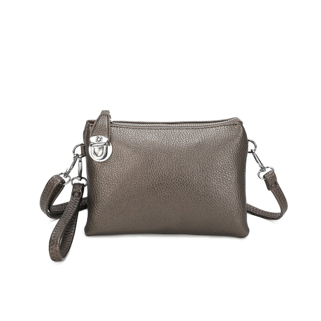 4 In 1 Clutch Purse Crossbody Wristlet Bag - Ultimate Versatility Be You Lifestyle Boutique Pewter