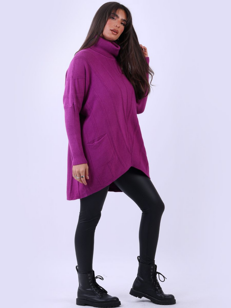 Turtle Neck Pocket Knit Jumper