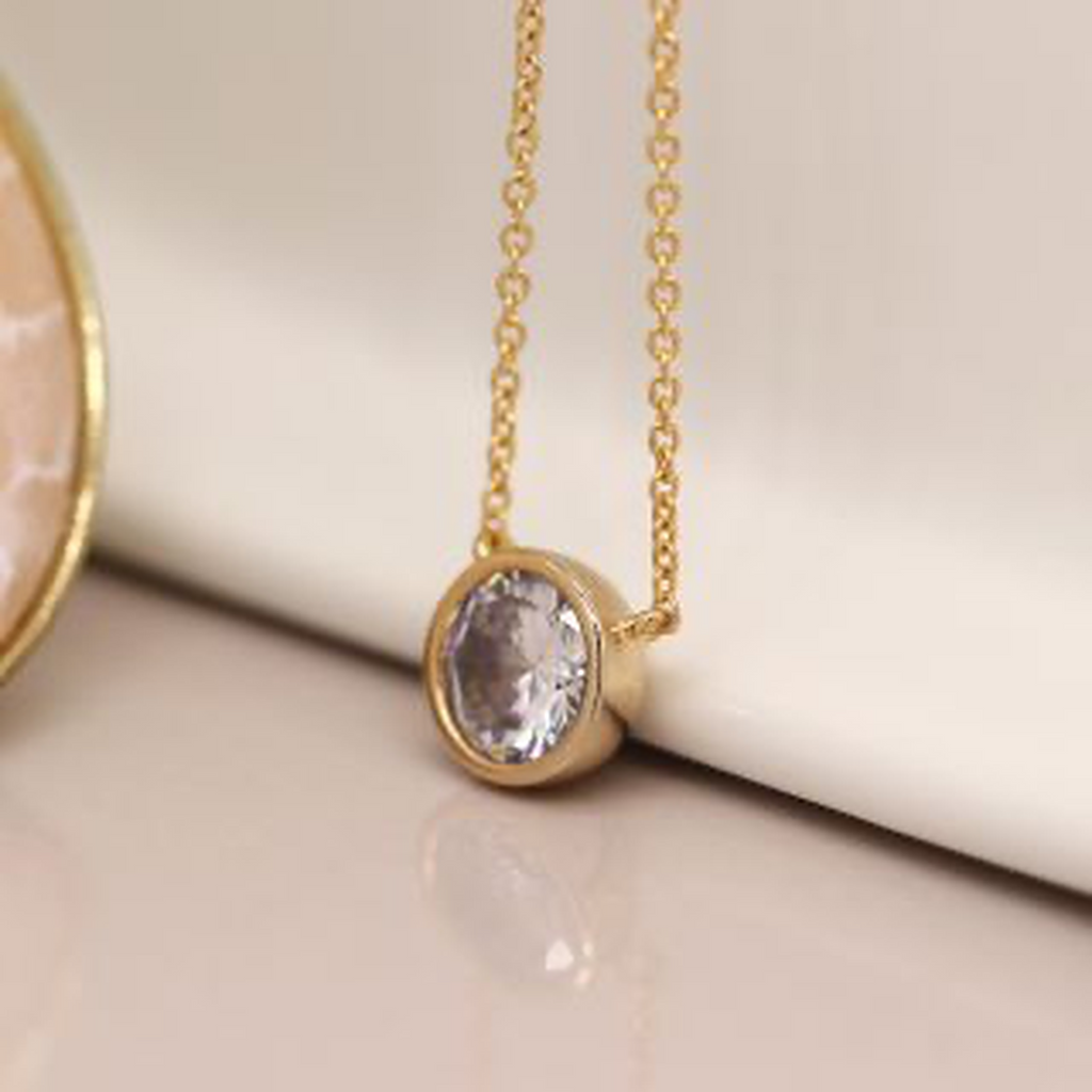 Women’s CZ Crystal Gold Necklace Gift