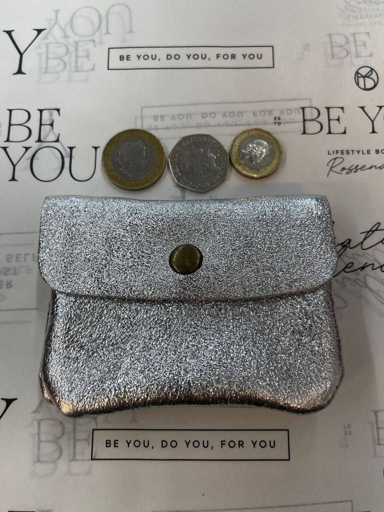 Mini Metallic Shimmer Leather Coin Purse
