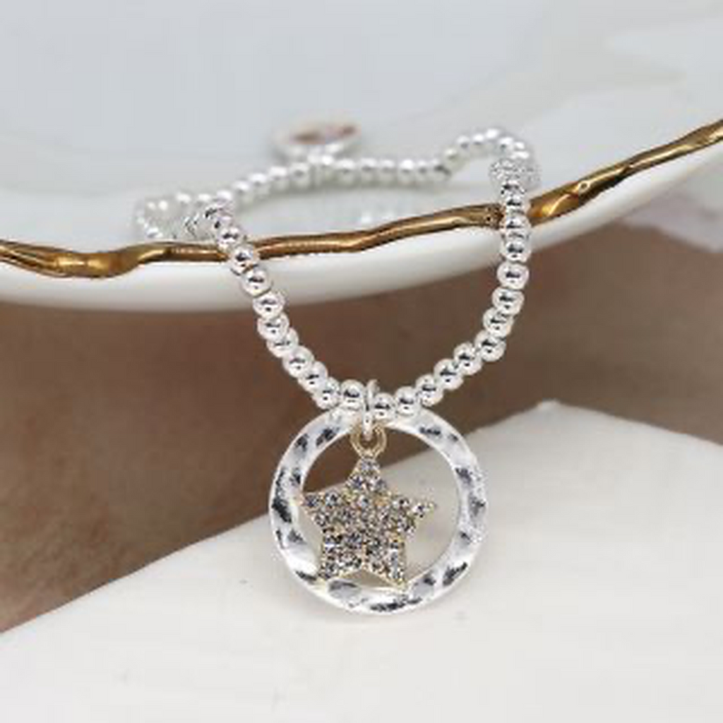 Women’s Crystal Star In Hoop Bracelet By POM Gift