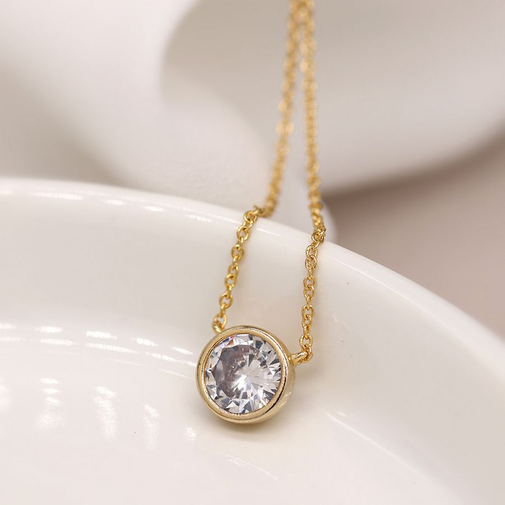 CZ Crystal Gold Necklace