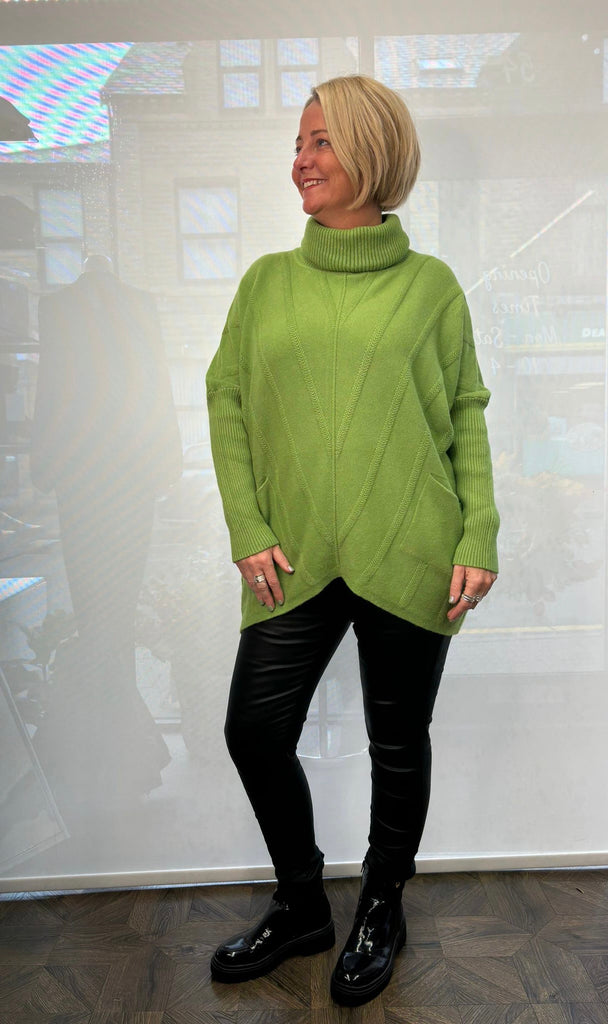 Turtle Neck Pocket Knit Jumper