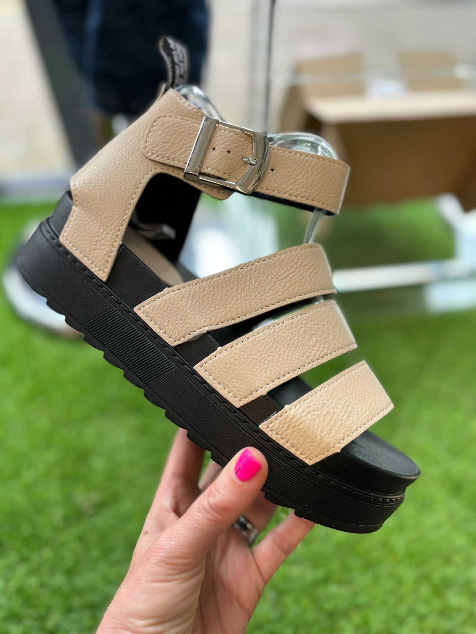 Chunky Strappy Buckle Sandal