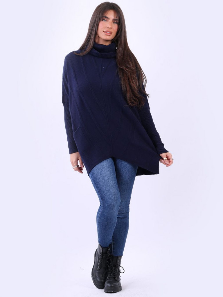 Turtle Neck Pocket Knit Jumper