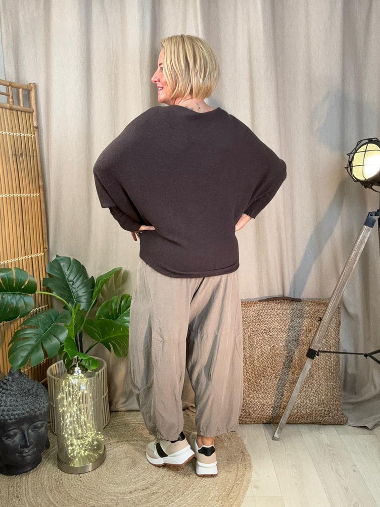 Batwing Slash Neck Fine Knit Jumper Be You Lifestyle Boutique