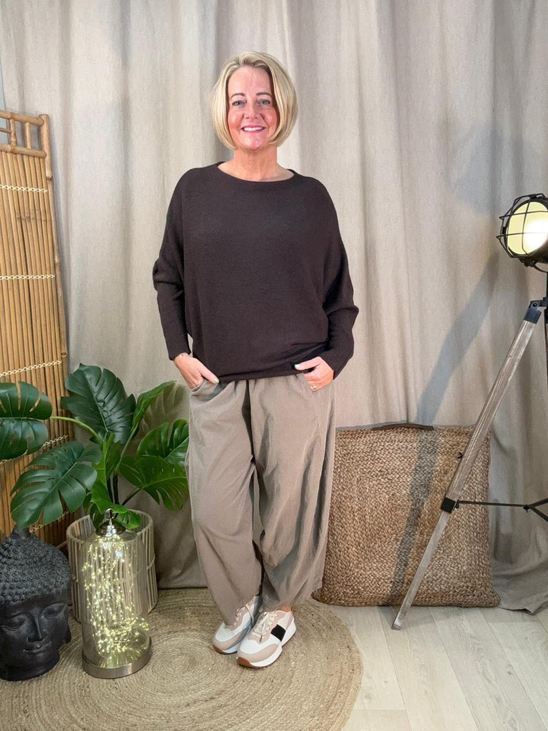 Batwing Slash Neck Fine Knit Jumper Be You Lifestyle Boutique