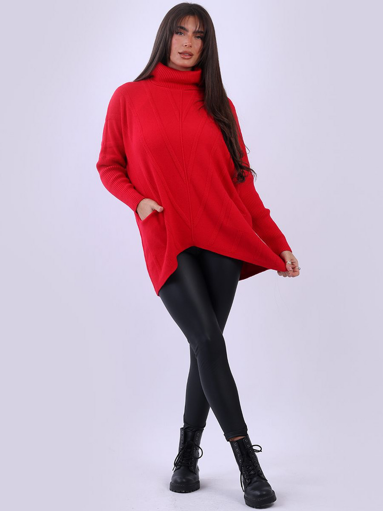 Turtle Neck Pocket Knit Jumper