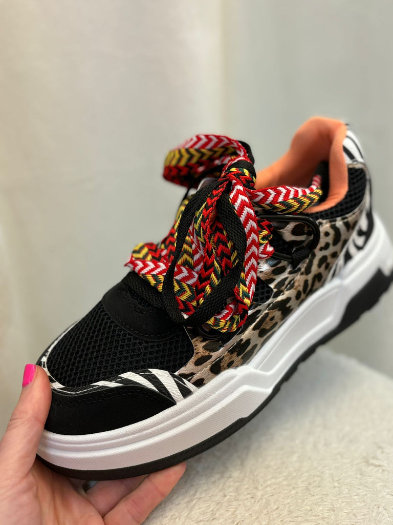 Women’s Loud Leopard Chunky Trainer Comfy Trainers Casual Holiday Spring Summer