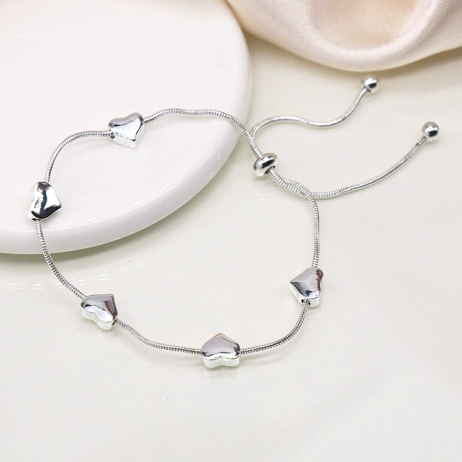 Adjustable Snake Chain Hearts Bracelet By POM Gift 04348 POM
