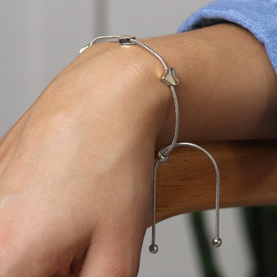 Adjustable Snake Chain Hearts Bracelet By POM Gift 04348 POM