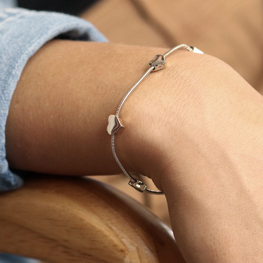Adjustable Snake Chain Hearts Bracelet By POM Gift 04348 POM
