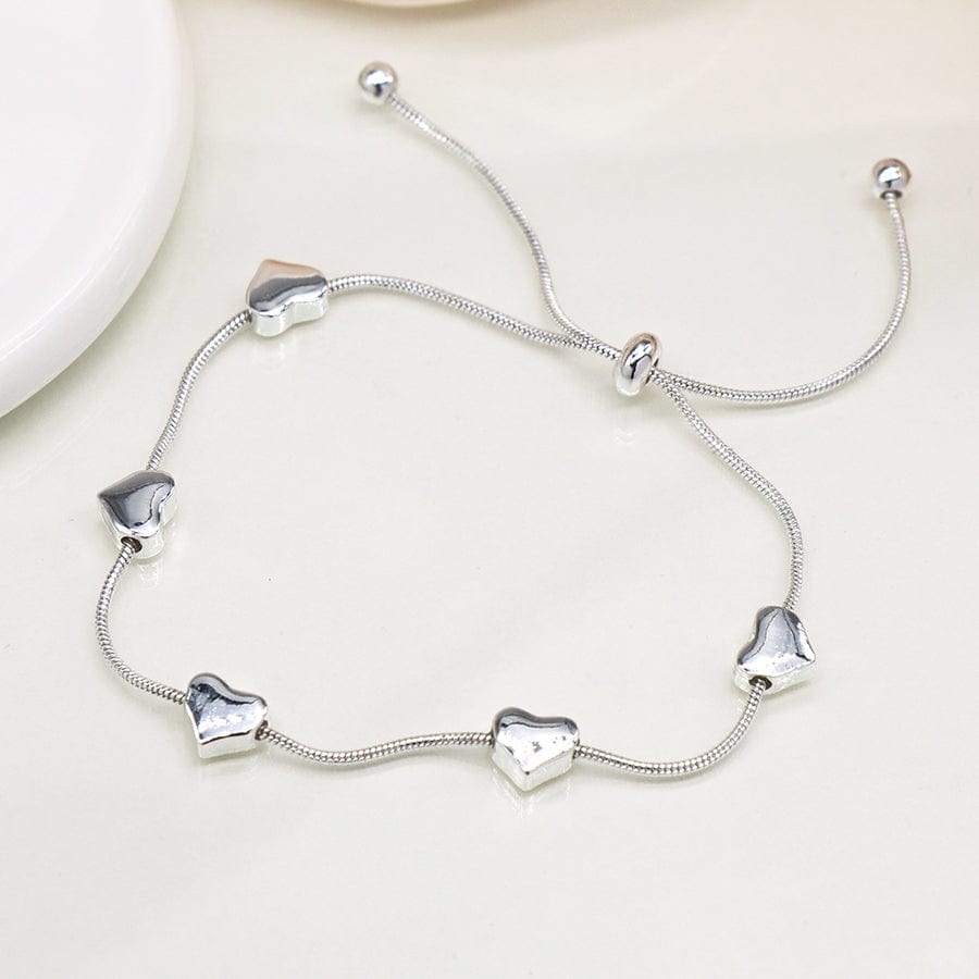 Adjustable Snake Chain Hearts Bracelet By POM Gift 04348 POM