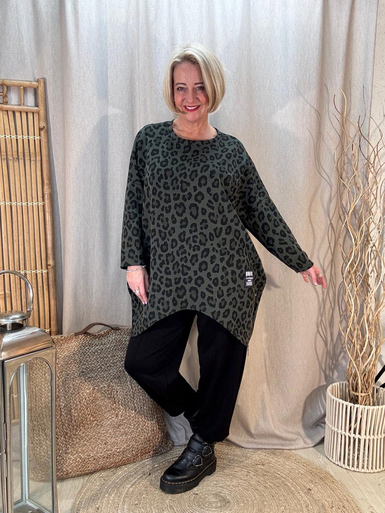 All Leopard  Zippy Oversized Top Be You Lifestyle Boutique