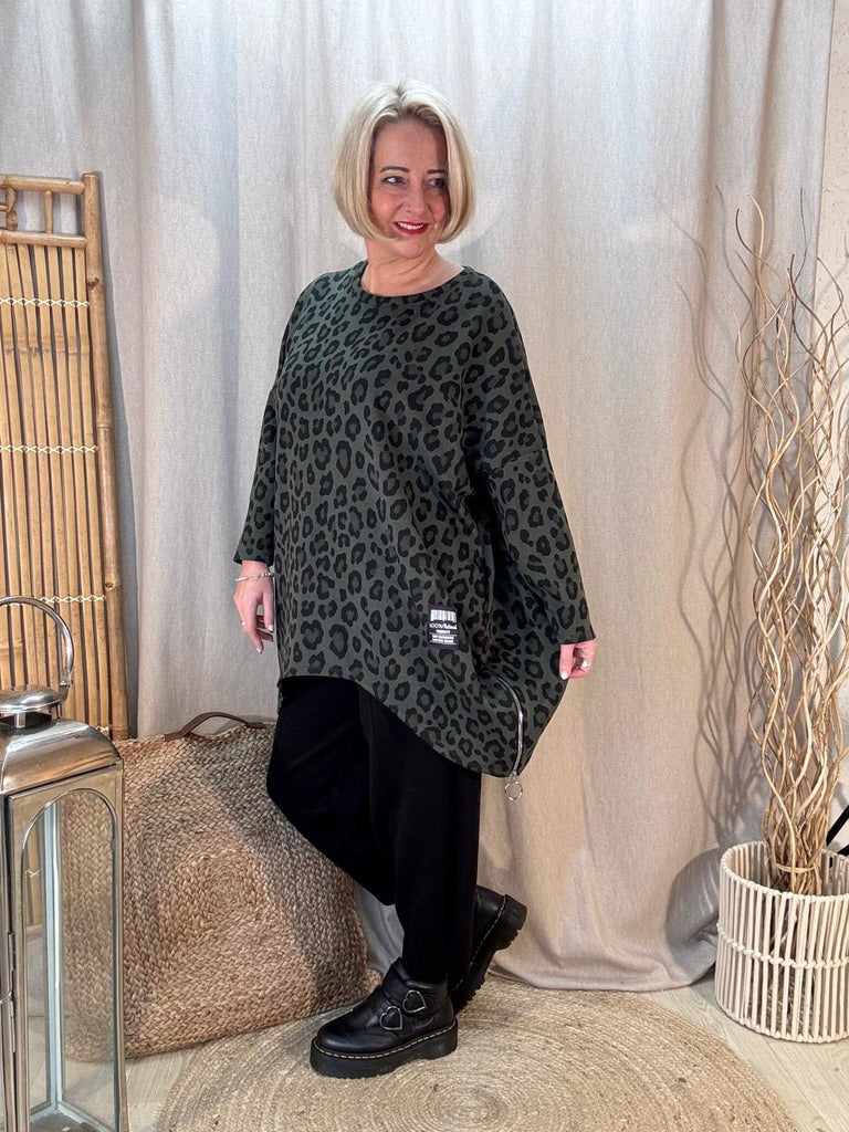 All Leopard  Zippy Oversized Top Be You Lifestyle Boutique
