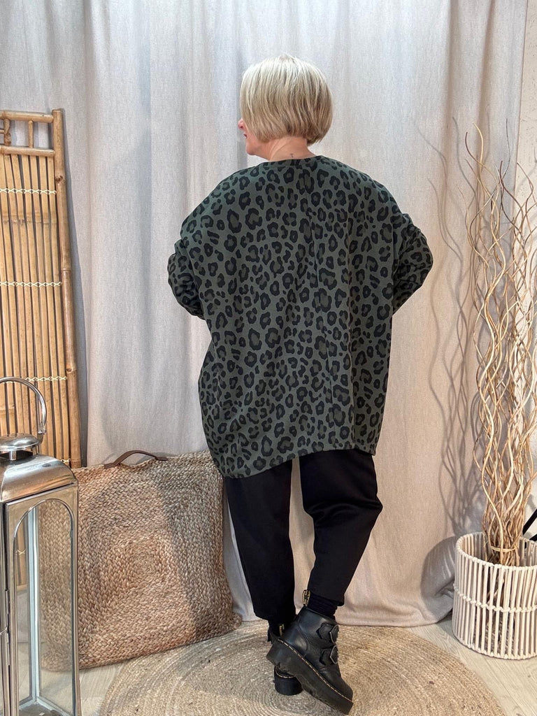 All Leopard  Zippy Oversized Top Be You Lifestyle Boutique