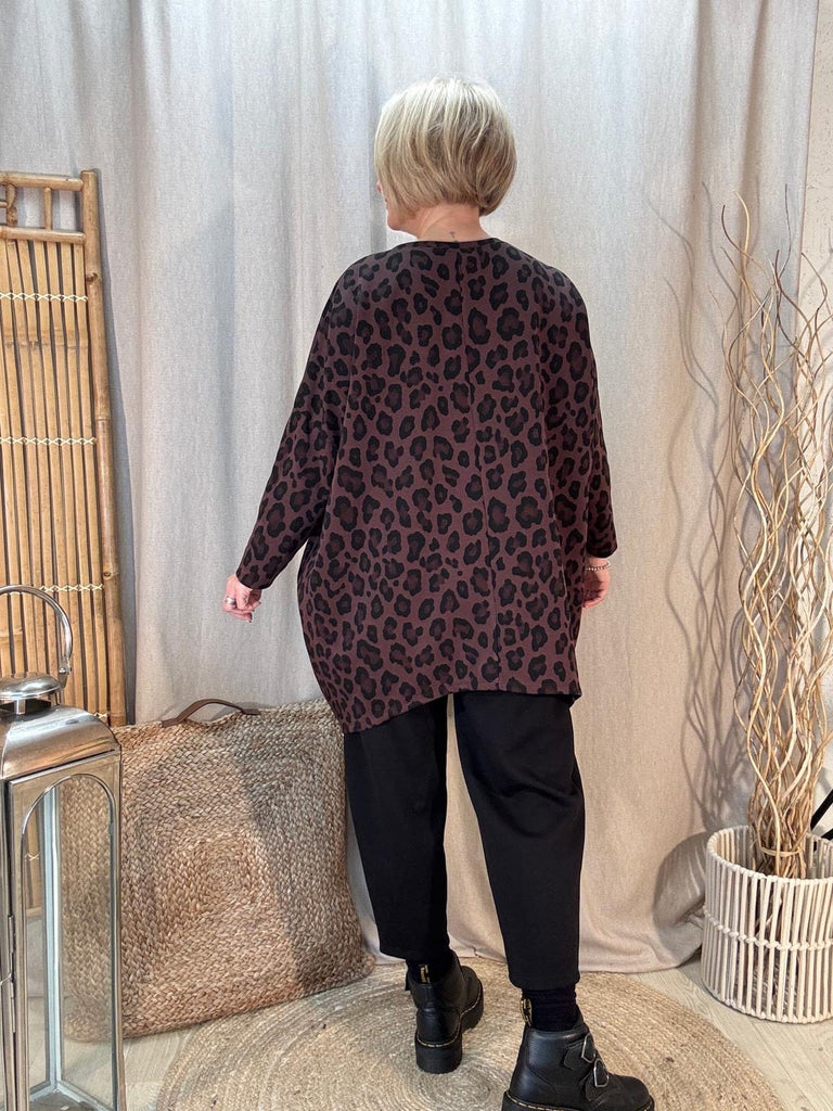 All Leopard  Zippy Oversized Top Be You Lifestyle Boutique