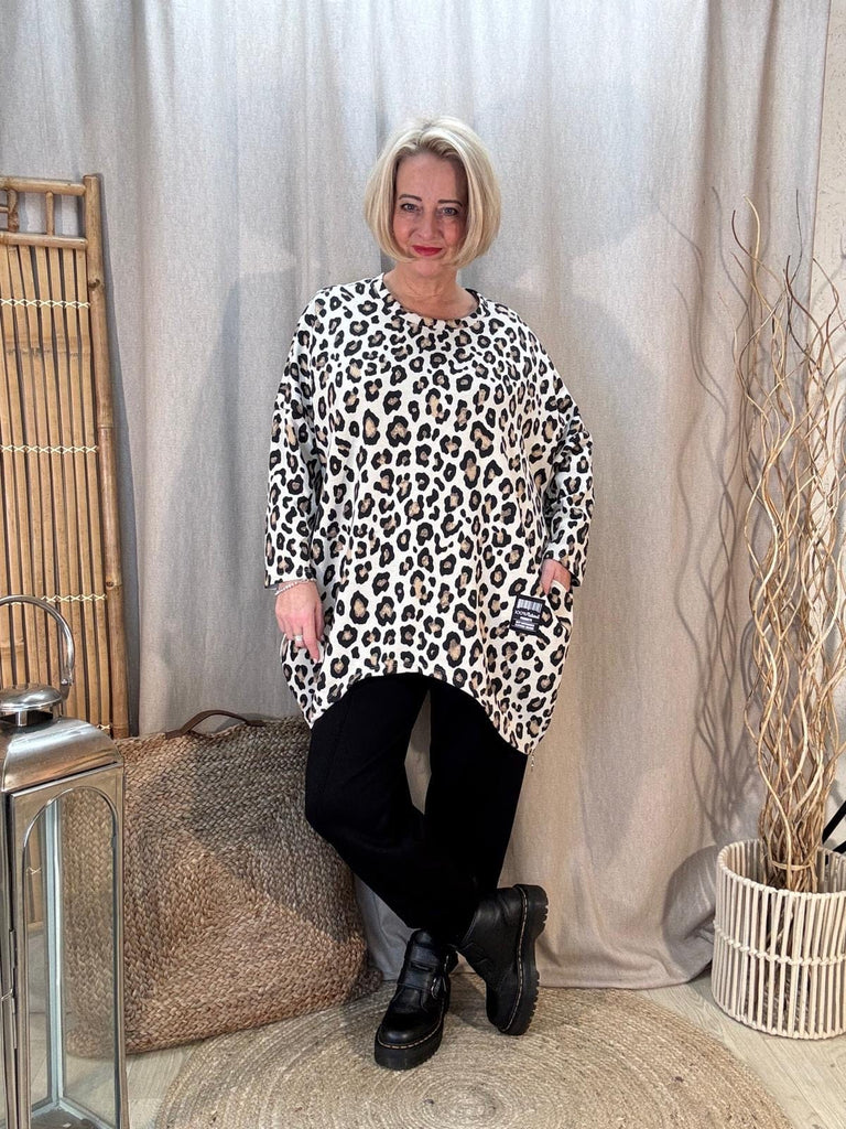 All Leopard  Zippy Oversized Top Be You Lifestyle Boutique