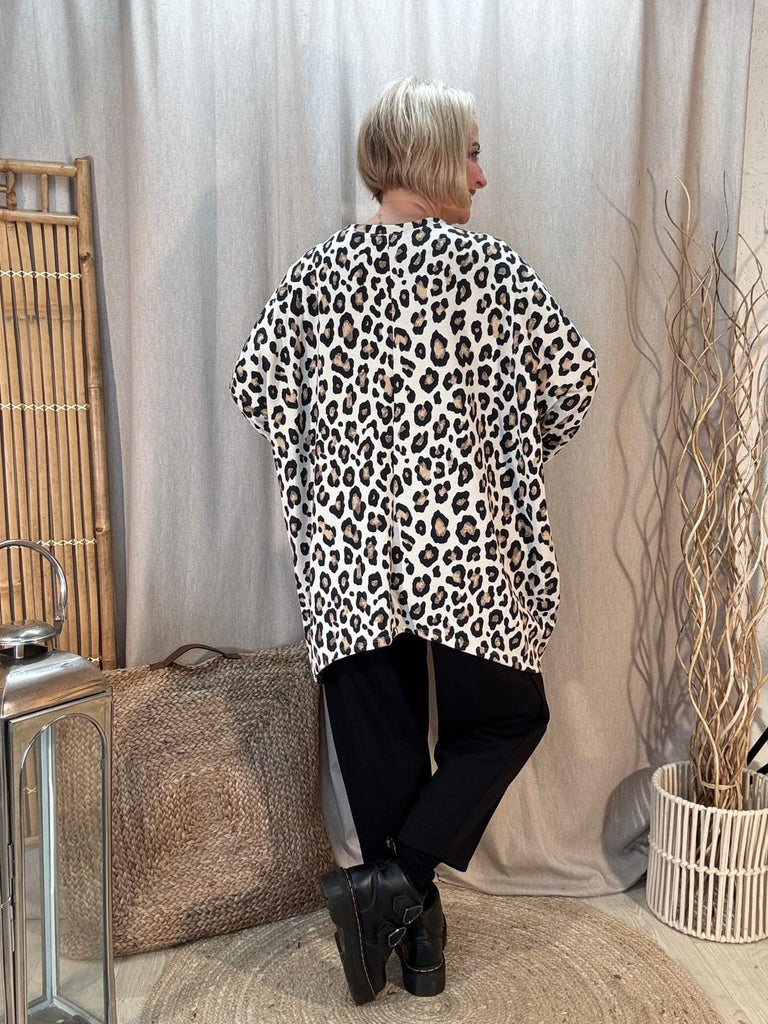 All Leopard  Zippy Oversized Top Be You Lifestyle Boutique