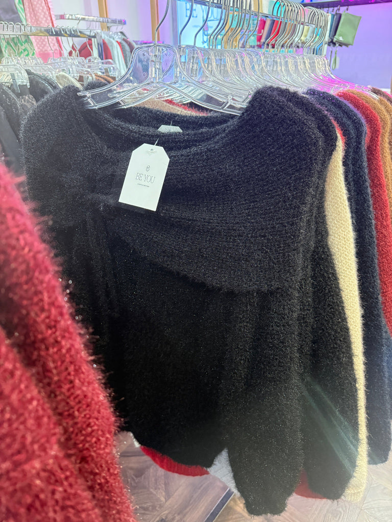 Bardot Fluffy Shimmer Knit Jumper Be You Lifestyle Boutique Onesize / Black