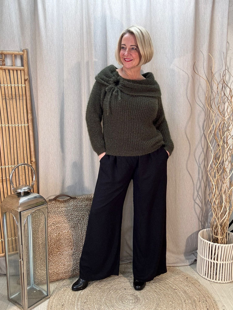 Bardot Fluffy Shimmer Knit Jumper Be You Lifestyle Boutique Onesize / Khaki