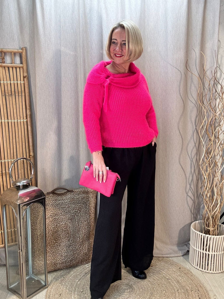 Bardot Fluffy Shimmer Knit Jumper Be You Lifestyle Boutique Onesize / Hot Pink