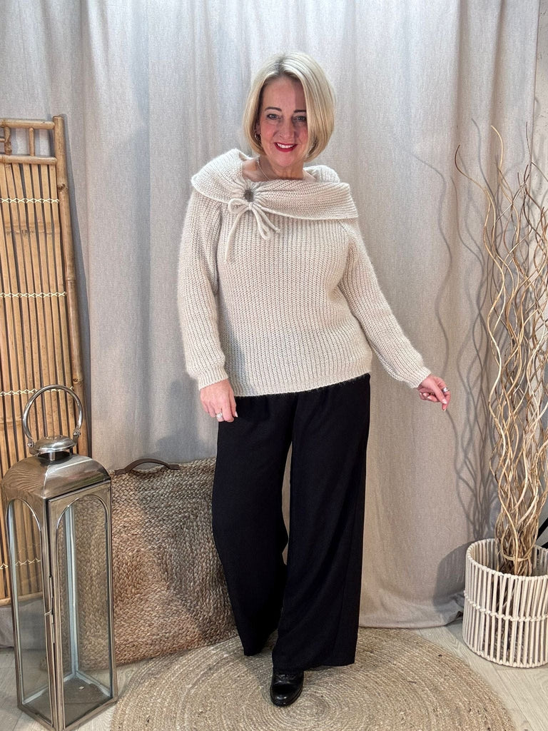 Bardot Fluffy Shimmer Knit Jumper Be You Lifestyle Boutique Onesize / Beige