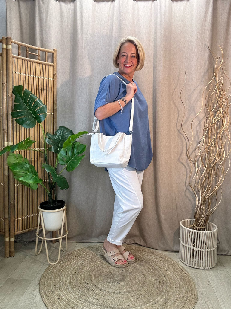 Basic Batwing Short Sleeve Blouse With Necklace Be You Lifestyle Boutique