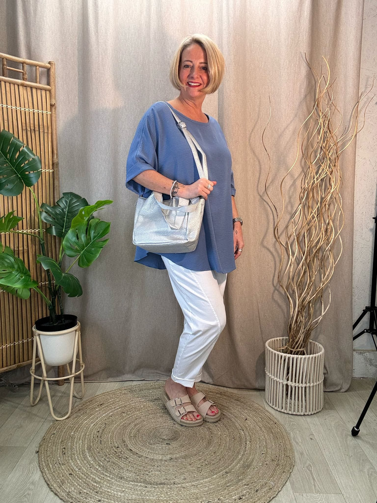 Basic Batwing Short Sleeve Blouse With Necklace Be You Lifestyle Boutique