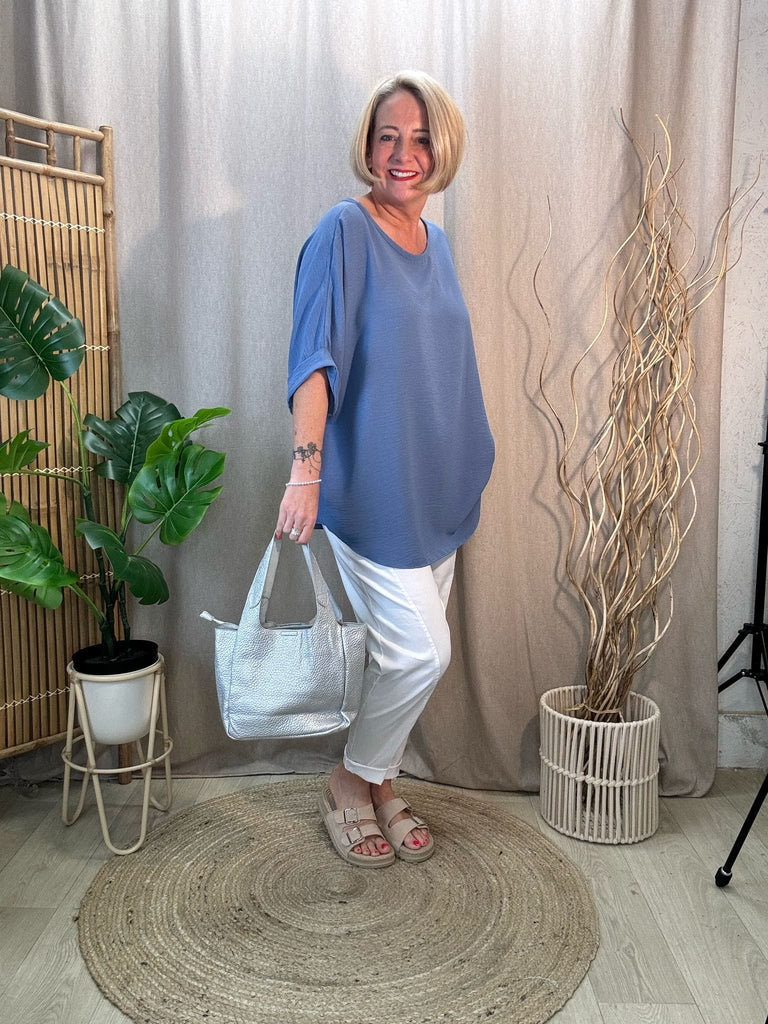 Basic Batwing Short Sleeve Blouse With Necklace Be You Lifestyle Boutique