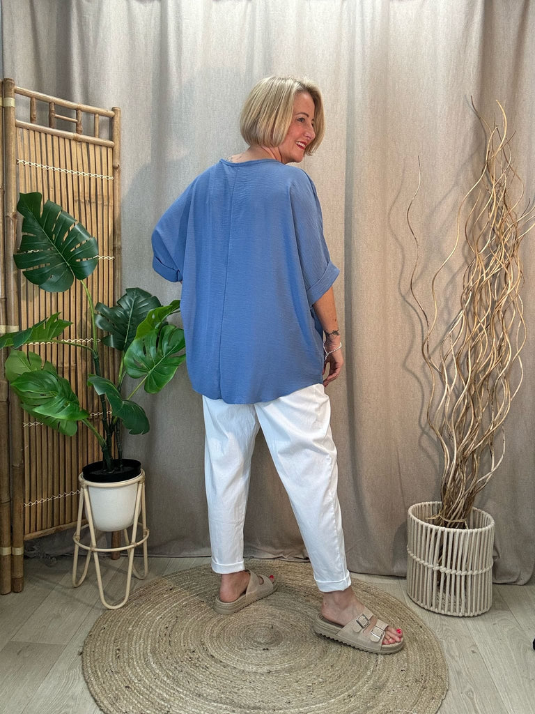 Basic Batwing Short Sleeve Blouse With Necklace Be You Lifestyle Boutique