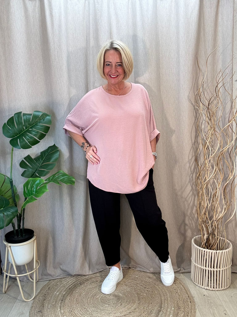 Basic Batwing Short Sleeve Blouse With Necklace Be You Lifestyle Boutique