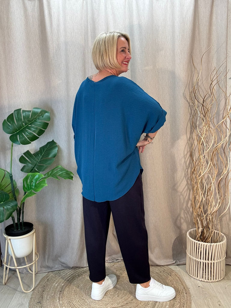 Basic Batwing Short Sleeve Blouse With Necklace Be You Lifestyle Boutique