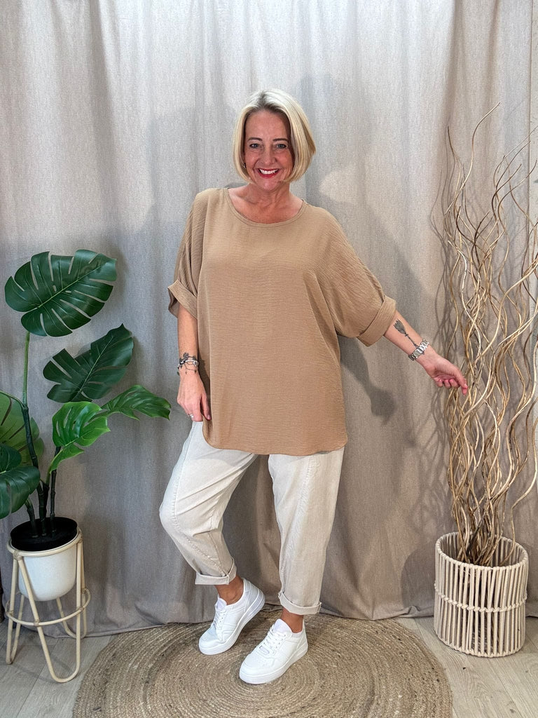 Basic Batwing Short Sleeve Blouse With Necklace Be You Lifestyle Boutique