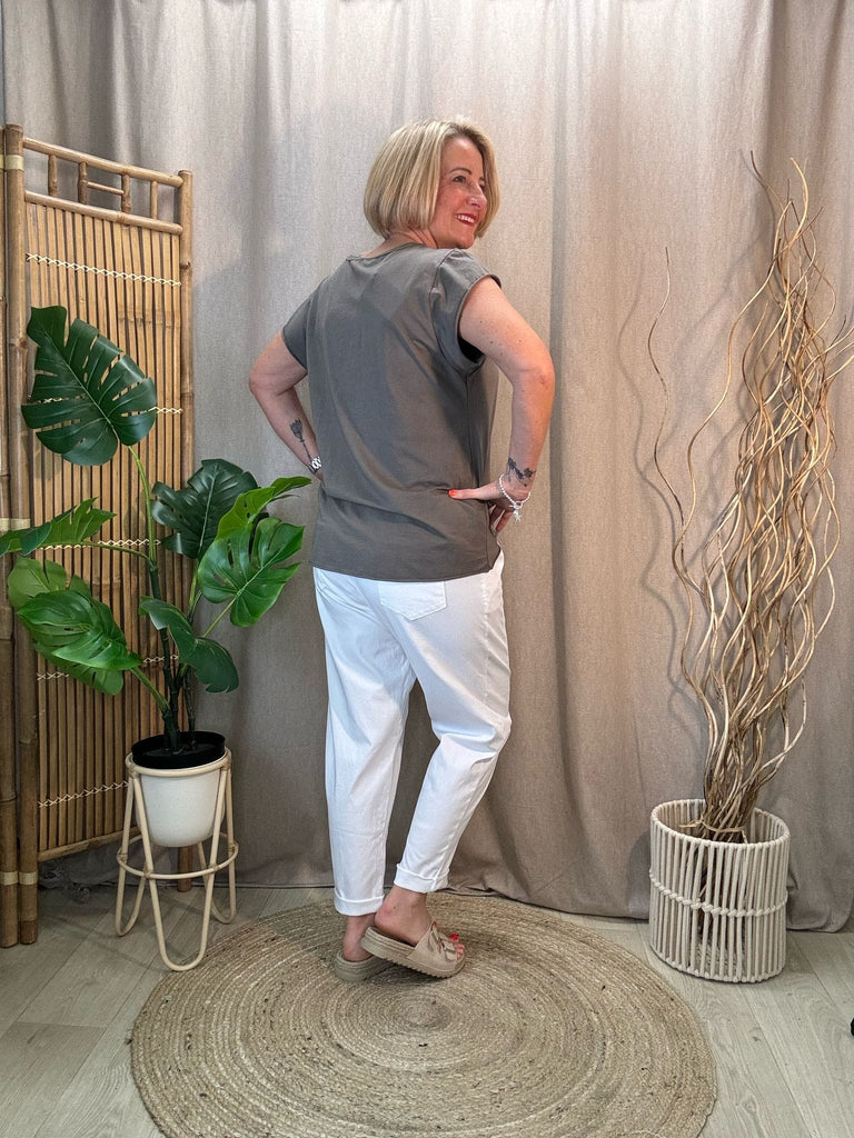 Basic Raw Hem Short Sleeve Tee Be You Lifestyle Boutique