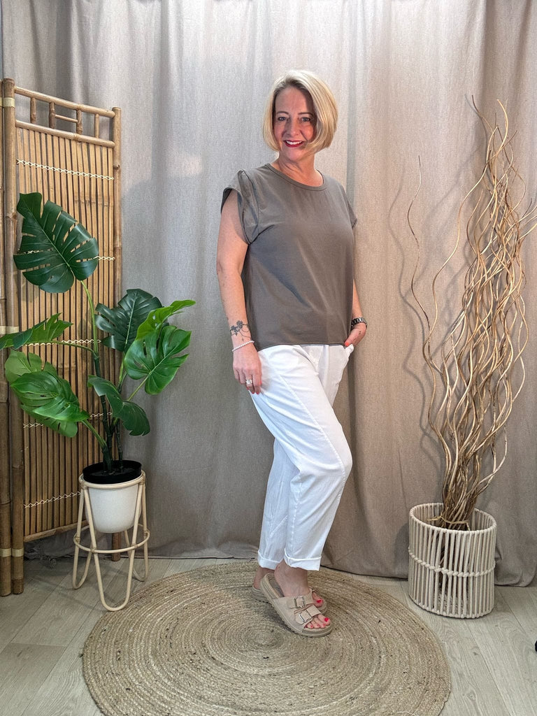 Basic Raw Hem Short Sleeve Tee Be You Lifestyle Boutique One Size / Mocha