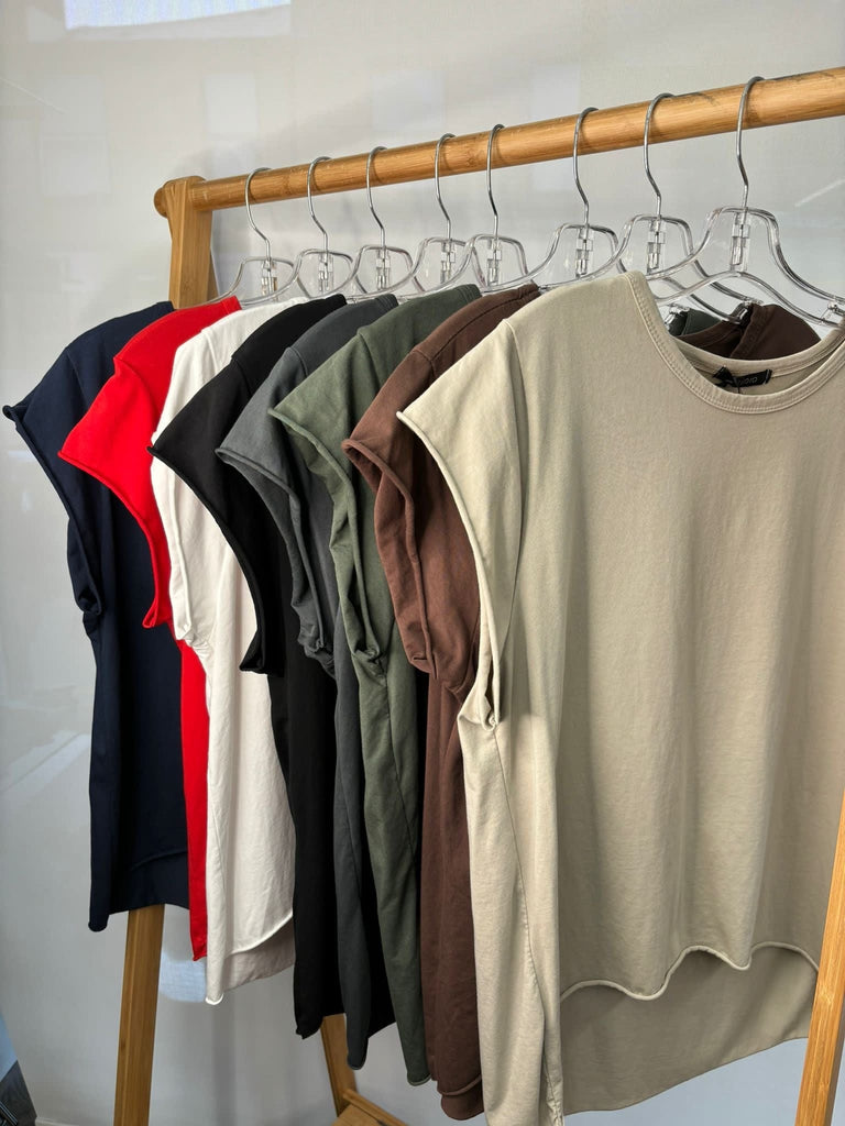 Basic Raw Hem Short Sleeve Tee Be You Lifestyle Boutique One Size / Beige