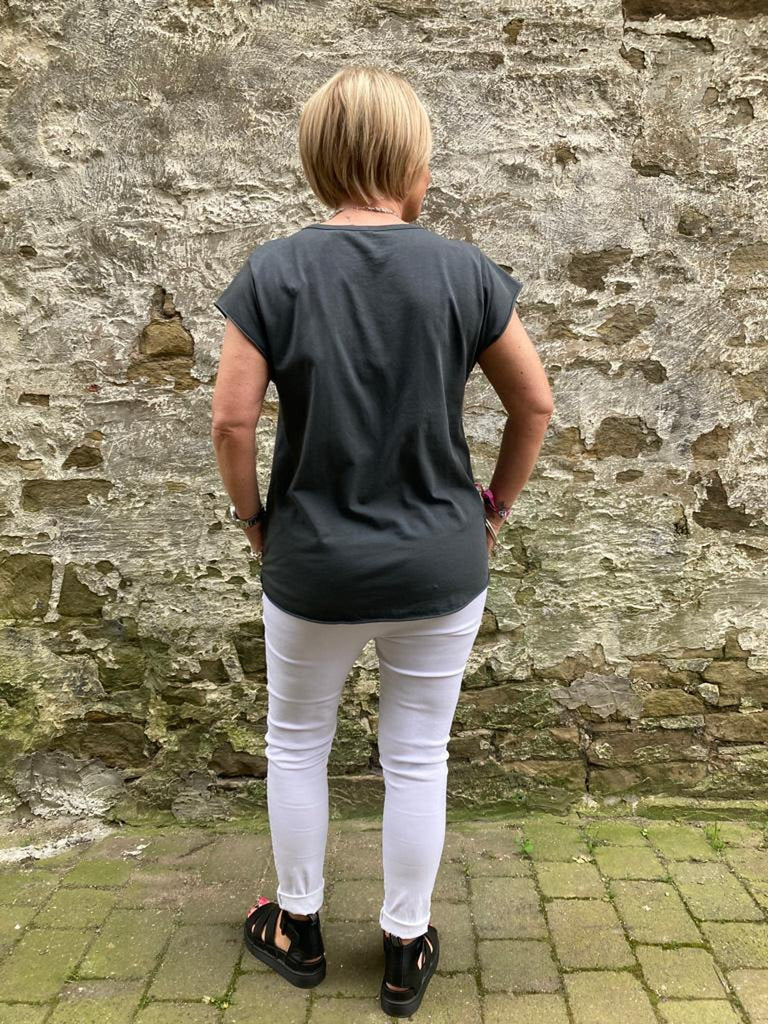 Basic Raw Hem Short Sleeve Tee Be You Lifestyle Boutique