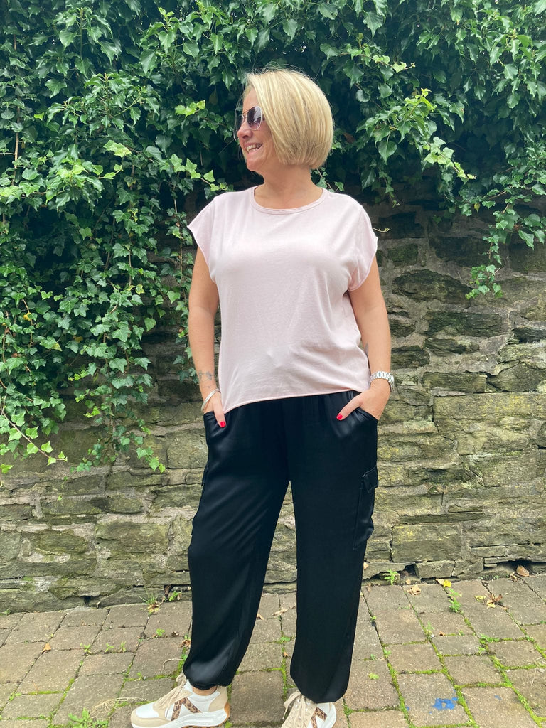 Basic Raw Hem Short Sleeve Tee Be You Lifestyle Boutique One Size / Blush