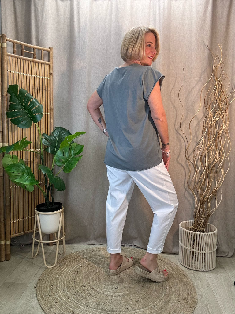 Basic Raw Hem Short Sleeve Tee Be You Lifestyle Boutique