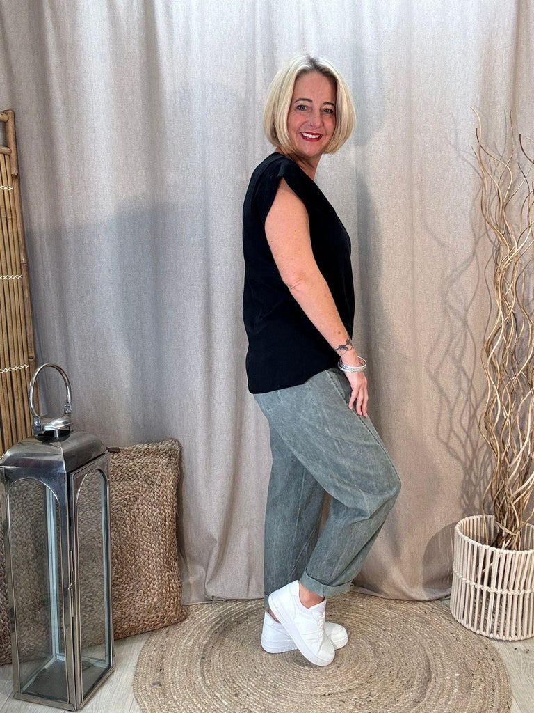 Basic Raw Hem Short Sleeve Tee - Made in Italy Be You Lifestyle Boutique