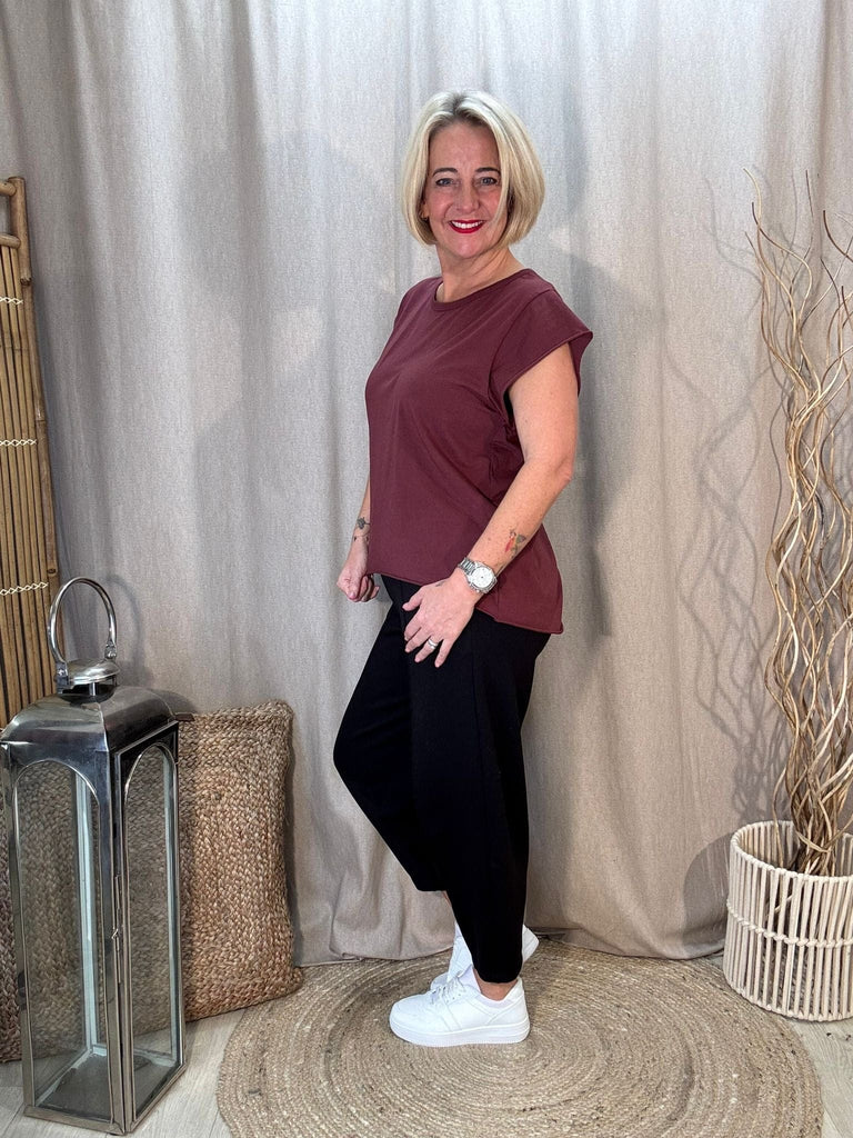Basic Raw Hem Short Sleeve Tee - Made in Italy Be You Lifestyle Boutique